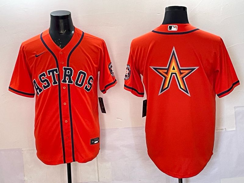 Men 2025 Houston Astros Blank Orange Nike MLB Jersey style 063->houston astros->MLB Jersey